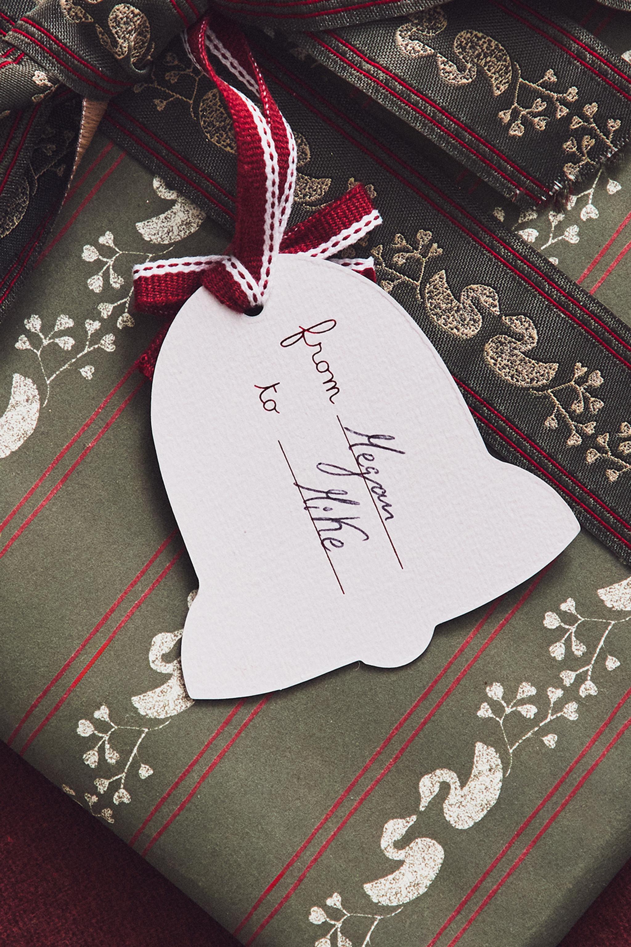 LOT ÉTIQUETTES CADEAUX CLOCHES NOËL (LOT DE 12)